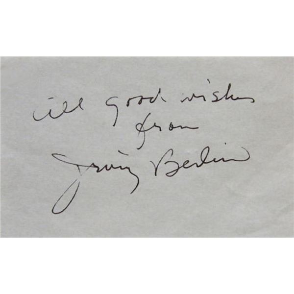 Irving Berlin signature slip