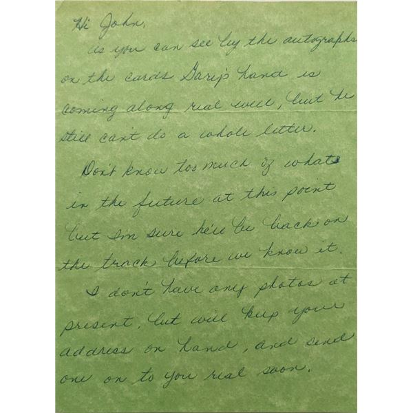 All In The Family Sally Struthers handwritten letter