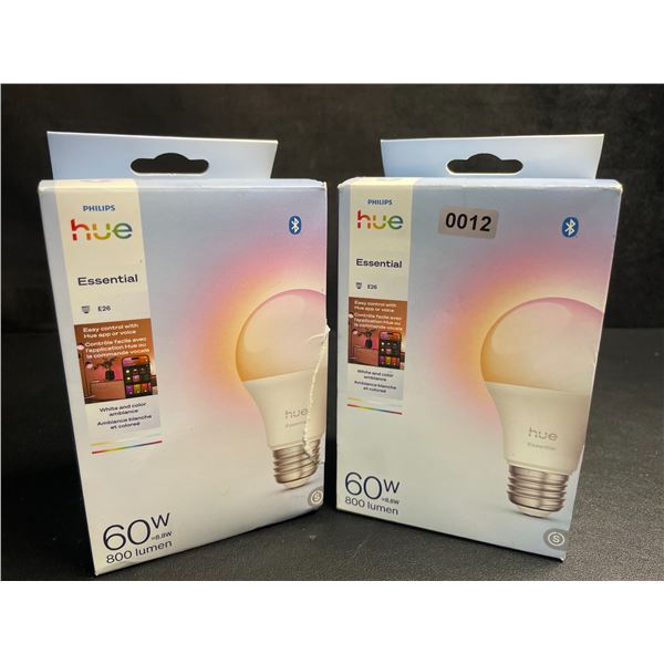 2 Boxes of Philips Hue Essential 60W E26 800 Lumen Lightbulbs - New