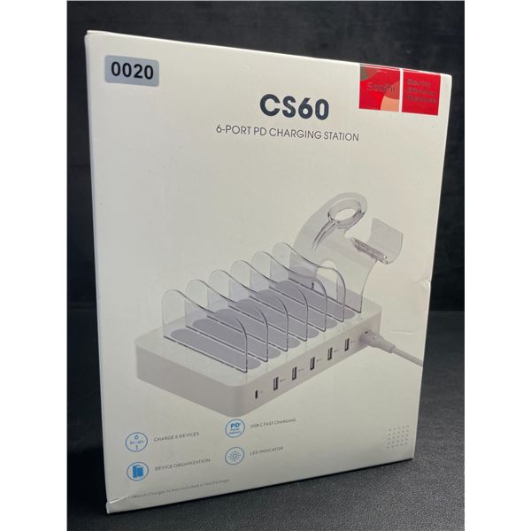 6-Port PD Charging Station with Smart LED Indicator - Powerful & Compact Design - New