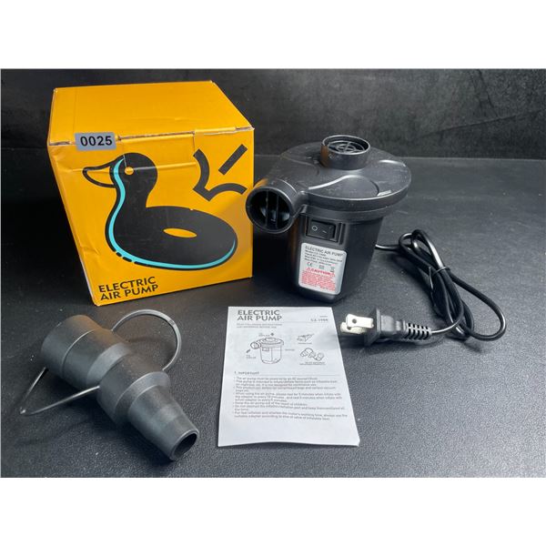 Electric Air Pump 110V (Model: CZ-198B) with Various Inflator Adaptor Tips - New in Box