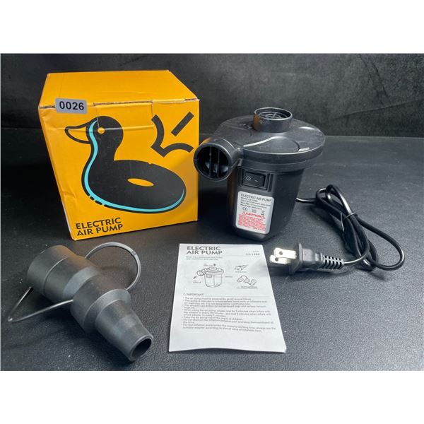 Electric Air Pump 110V (Model: CZ-198B) with Various Inflator Adaptor Tips - New in Box