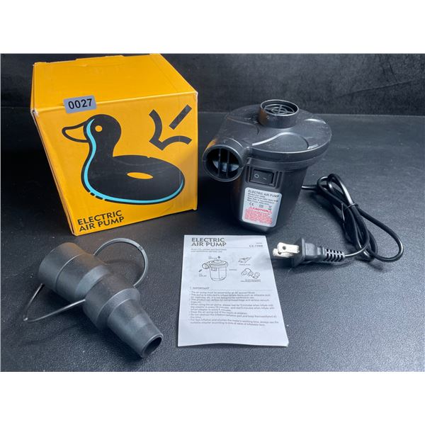 Electric Air Pump 110V (Model: CZ-198B) with Various Inflator Adaptor Tips - New in Box
