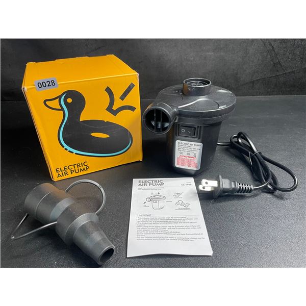 Electric Air Pump 110V (Model: CZ-198B) with Various Inflator Adaptor Tips - New in Box