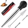 Image 1 : Lot of 2 JY Cookment Stainless Steel Turkey Basters/Syringes for Cooking with Cleaning Brush - New