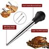 Image 6 : Lot of 2 JY Cookment Stainless Steel Turkey Basters/Syringes for Cooking with Cleaning Brush - New