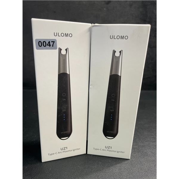 Lot of 2 Ulomo UZ1 Electric Lighters/Type-C Arc Plasma Lighters; Rechargeable/Windproof - New
