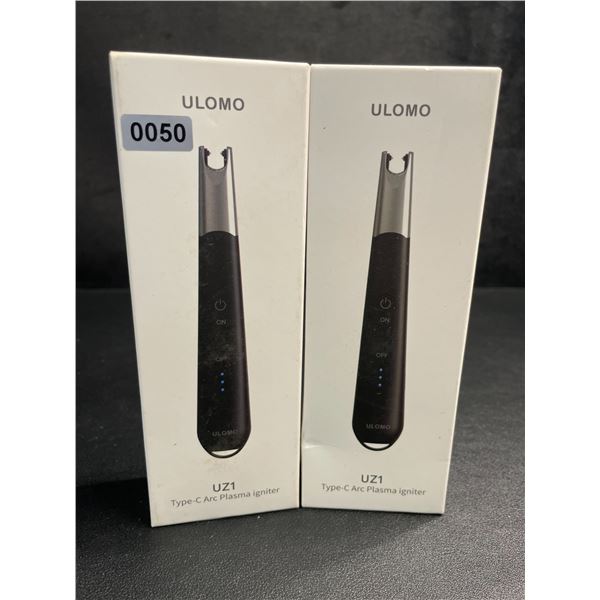 Lot of 2 Ulomo UZ1 Electric Lighters/Type-C Arc Plasma Lighters; Rechargeable/Windproof - New