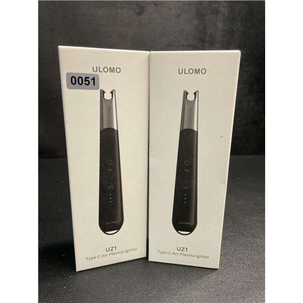 Lot of 2 Ulomo UZ1 Electric Lighters/Type-C Arc Plasma Lighters; Rechargeable/Windproof - New