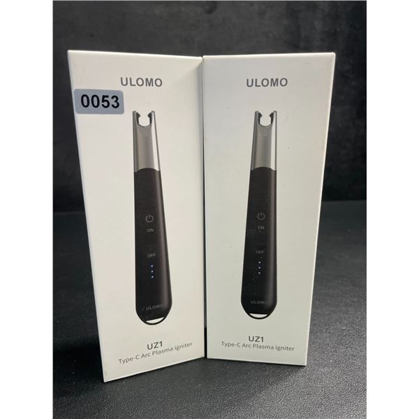 Lot of 2 Ulomo UZ1 Electric Lighters/Type-C Arc Plasma Lighters; Rechargeable/Windproof - New