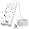 Image 1 : Addtam Surge Protector/Multi-Outlet Power Bar - 6 Outlets & 4-USB Ports - New in Box