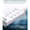 Image 8 : Addtam Surge Protector/Multi-Outlet Power Bar - 6 Outlets & 4-USB Ports - New in Box