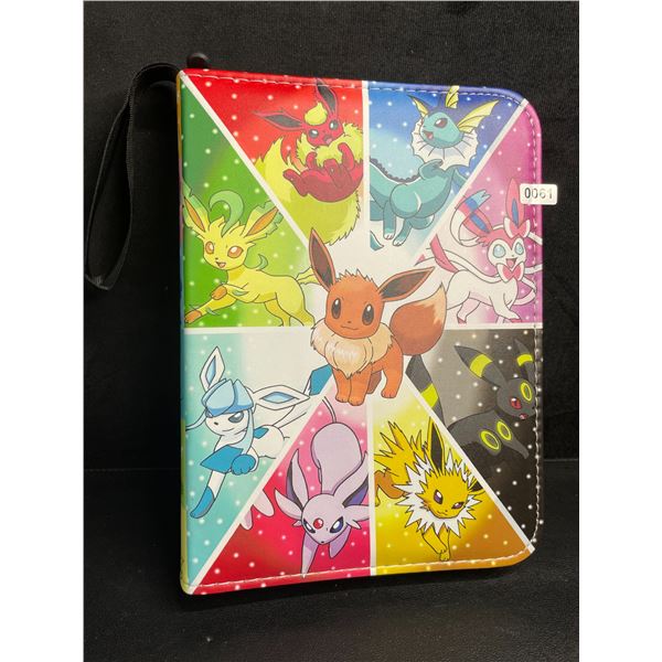 Pokemon Eeveelutions Premium Leather Card Storage Binder - Holds 400 Cards; Zipper Design - New