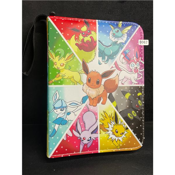 Pokemon Eeveelutions Premium Leather Card Storage Binder - Holds 400 Cards; Zipper Design - New