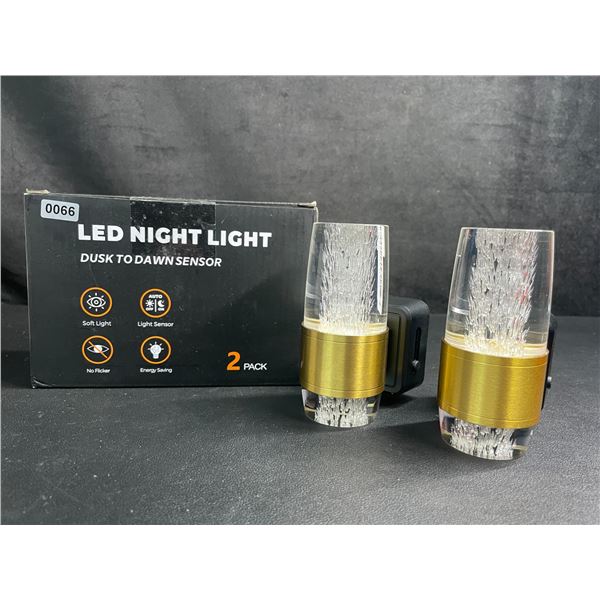 2-Pack LED Night Lights; Dusk to Dawn Sensors - Plug-In Design - New