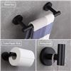Image 2 : 3-Piece Bathroom Towel Bar/Toilet Paper Holder/Robe Hook Set - New