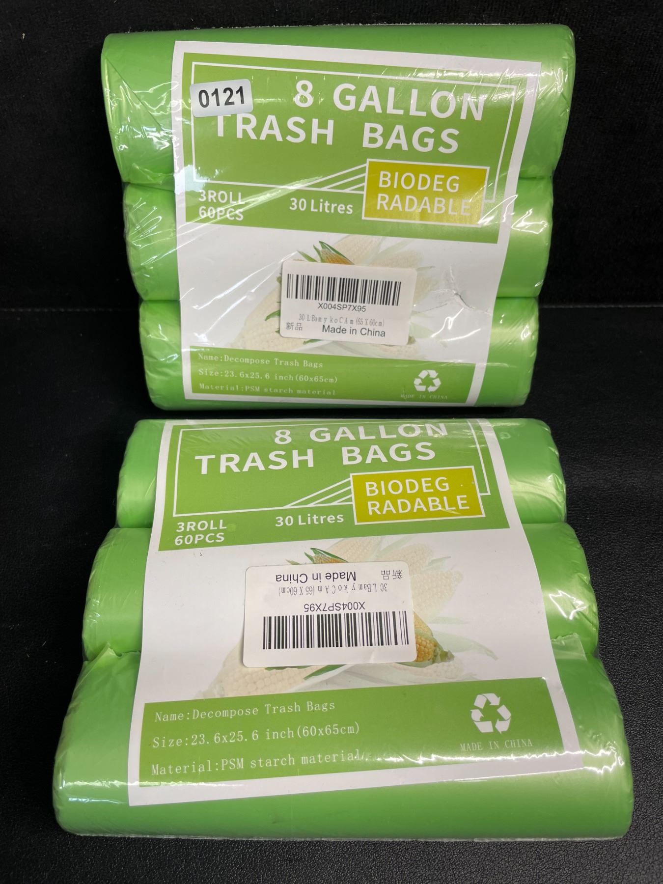 2 Packs/6 Rolls of 30L Trash Bags (120pcs Total) 8-Gallon ...