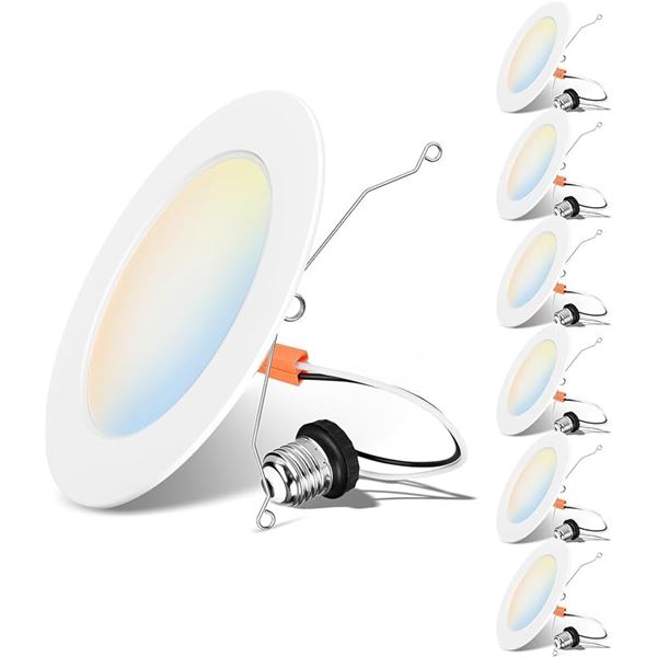 LVWIT 6-Pack 6" LED Downlights - 10W, 1000 Lumens; Dimmable LED Recessed Lights - New