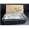 Image 2 : Navaris 2-Pack Natural Paper Rope Storage Baskets with Wooden Handles - Black - New in Box