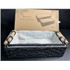 Image 2 : Navaris 2-Pack Natural Paper Rope Storage Baskets with Wooden Handles - Black - New in Box