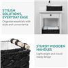 Image 6 : Navaris 2-Pack Natural Paper Rope Storage Baskets with Wooden Handles - Black - New in Box