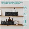 Image 8 : Navaris 2-Pack Natural Paper Rope Storage Baskets with Wooden Handles - Black - New in Box