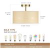 Image 2 : Clarsyne 13" Boho Woven Rattan Ceiling Light Fixture; Semi-Flush Mount Rustic Lighting - New in Box