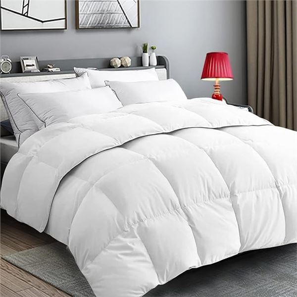 Caimour All-Season Queen Size Comforter/White Duvet Insert; Hypoallergenic Comforter - New