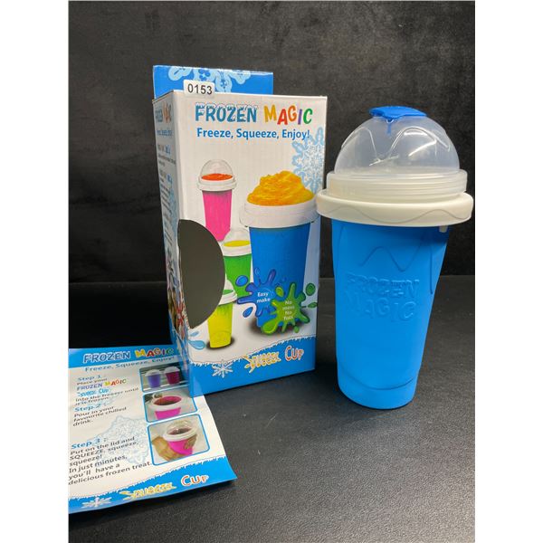 Frozen Magic Slushy Maker Cup (Blue) Freeze, Squeeze, Enjoy! Slushie Drink-Making Cup - New