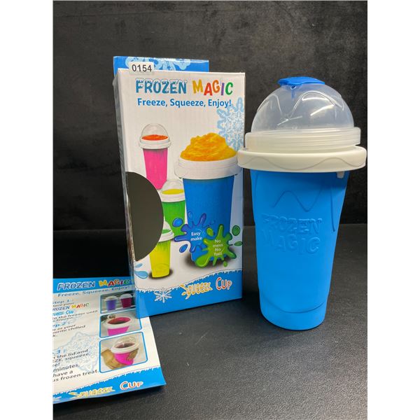 Frozen Magic Slushy Maker Cup (Blue) Freeze, Squeeze, Enjoy! Slushie Drink-Making Cup - New
