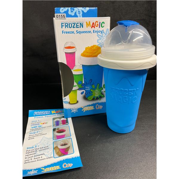 Frozen Magic Slushy Maker Cup (Blue) Freeze, Squeeze, Enjoy! Slushie Drink-Making Cup - New