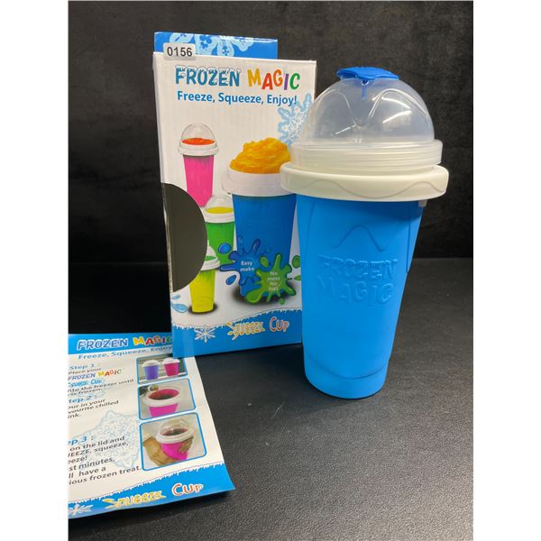 Frozen Magic Slushy Maker Cup (Blue) Freeze, Squeeze, Enjoy! Slushie Drink-Making Cup - New