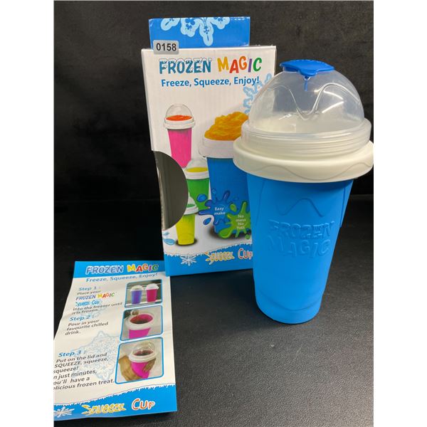 Frozen Magic Slushy Maker Cup (Blue) Freeze, Squeeze, Enjoy! Slushie Drink-Making Cup - New