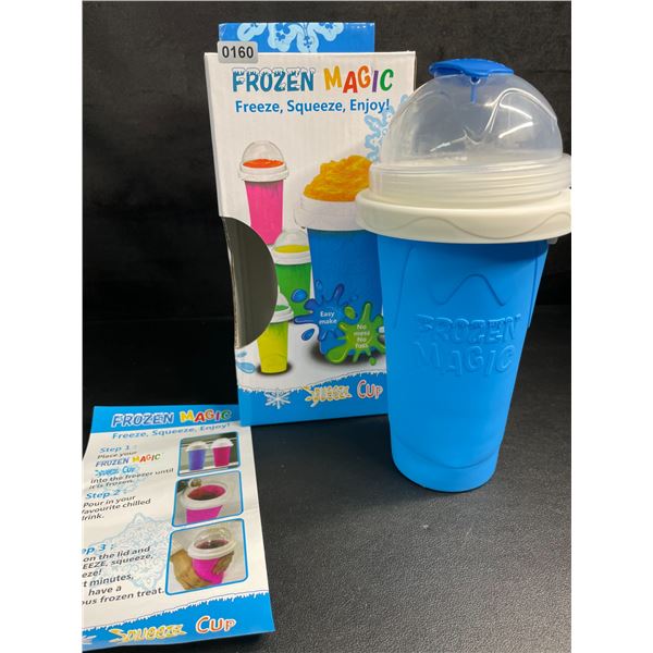 Frozen Magic Slushy Maker Cup (Blue) Freeze, Squeeze, Enjoy! Slushie Drink-Making Cup - New