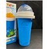 Image 2 : Frozen Magic Slushy Maker Cup (Blue) Freeze, Squeeze, Enjoy! Slushie Drink-Making Cup - New