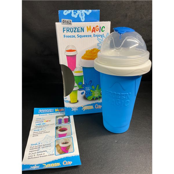 Frozen Magic Slushy Maker Cup (Blue) Freeze, Squeeze, Enjoy! Slushie Drink-Making Cup - New