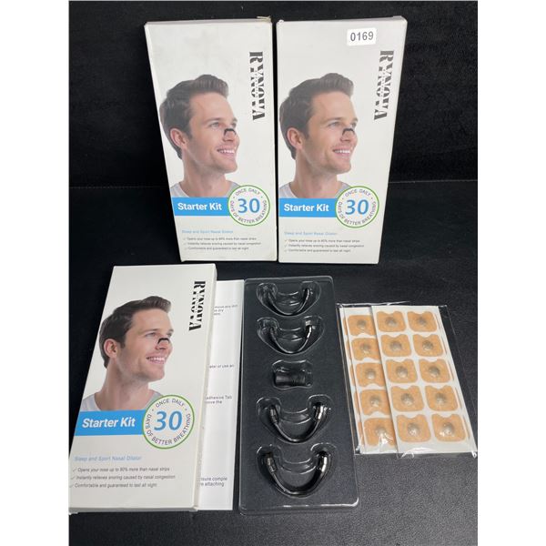 3 Boxes of Rynova Breathing Sleep & Sport Nasal Dilators; Relieves Snoring/Nasal Congestion - New