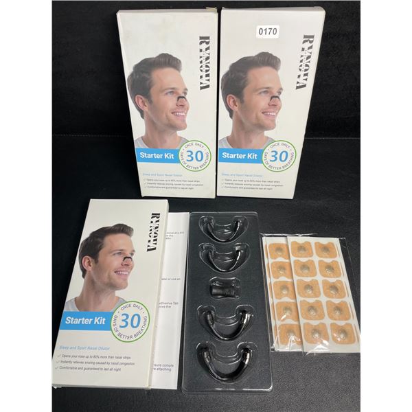3 Boxes of Rynova Breathing Sleep & Sport Nasal Dilators; Relieves Snoring/Nasal Congestion - New