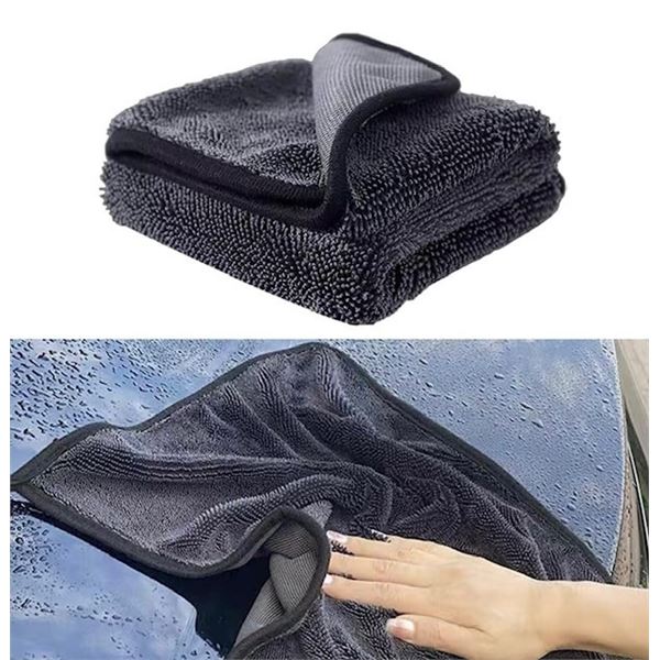 2-Pack of X-Large Microfiber Cleaning Towels for Cars; Ultra-Absorbent/Lint-Free/Streak-Free - New