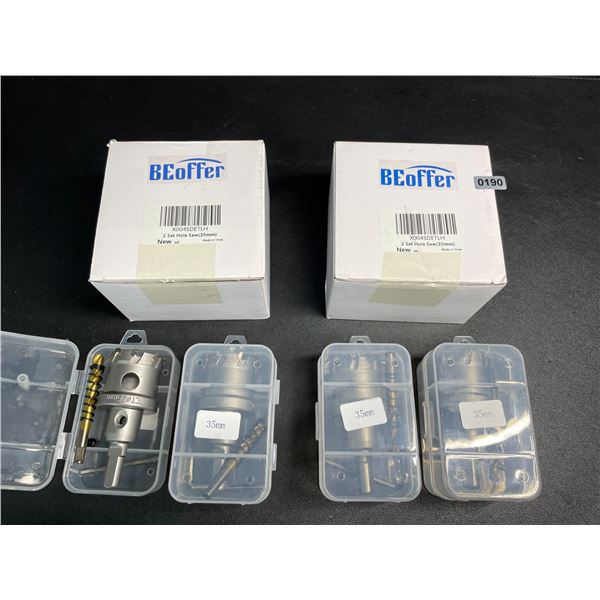 Lot of 4 Hole Saws 1-3/8" 35mm Tungsten Carbide Tipped Heavy-Duty Hole Saws - New