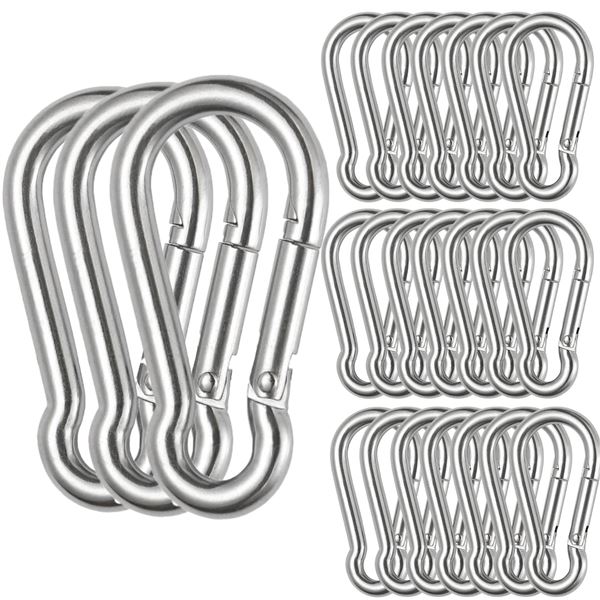 60-Pack of Spring Snap Hooks/M6 Keychain Carabiner Clips - 290lb Hold Capacity - New
