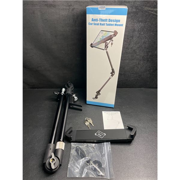 Anti-Theft Tablet Holder For Car Seat Rail (For 7"-11" Tablets) With Keys - New in Box