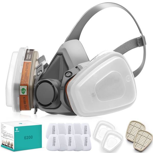 Ranksing Reusable Half-Face Respirator Mask for Dust/Fumes/Painting/Spraying/Other Work - New
