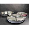 Image 2 : Set of 3 Metal Dishes/Divided Serving Trays with Silicone Bottom - New