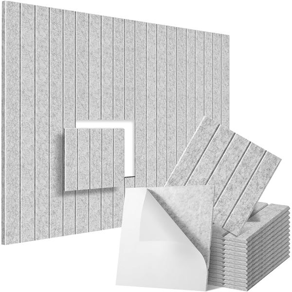 12-Pack of Sound Proof Foam Panels for Walls; Self-Adhesive High-Density Acoustic Foam Panels - New