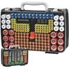 Image 1 : Battery Organizer Storage Holder Case - Double-Sided Battery Storage Case with Handle - New!
