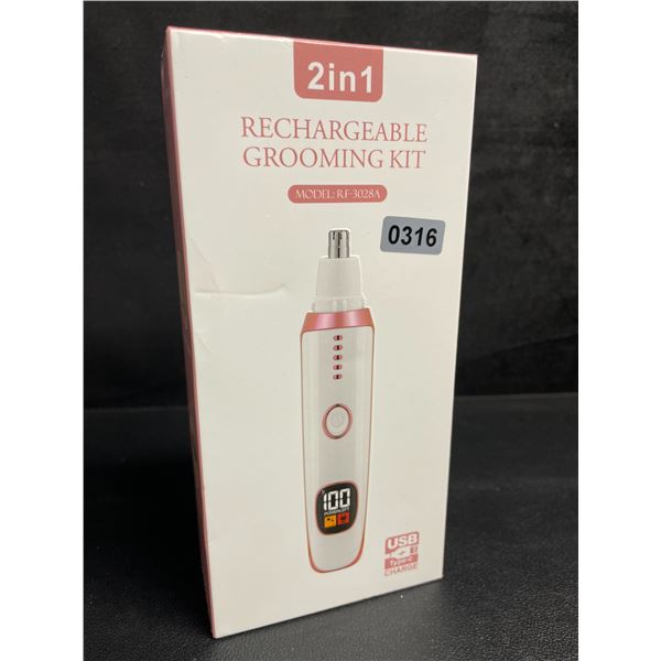 2-in-1 Rechargeable Nose & Ear Hair/Facial Trimmer Device - New