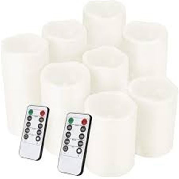 8-Pack of Flameless LED Candles - Battery Operated Waterproof Candle Set (White) - New