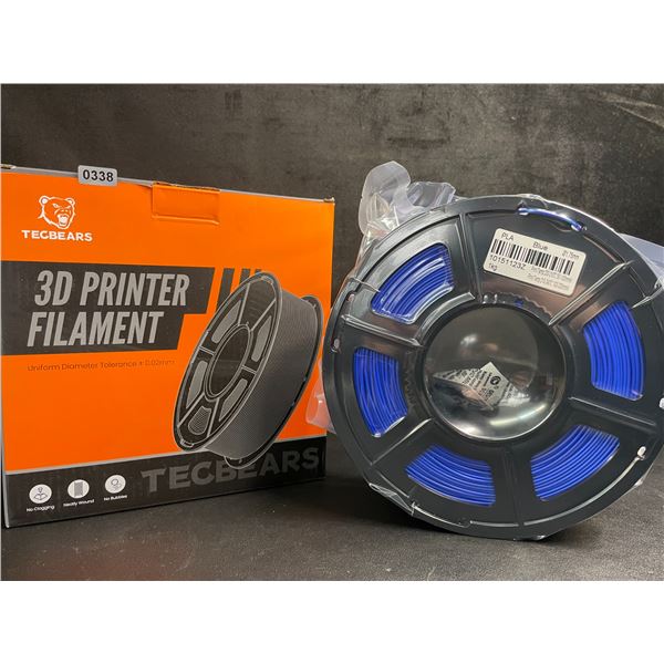 1 Roll of Tecbears PLA 3D Printer Filament - Blue - 1.75mm (1KG) Roll - New Sealed