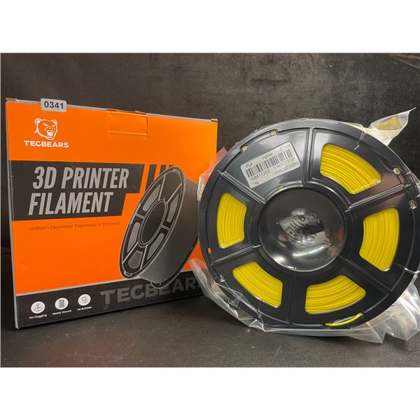 1 Roll of Tecbears PLA 3D Printer Filament - Yellow - 1.75mm (1KG) Roll - New Sealed